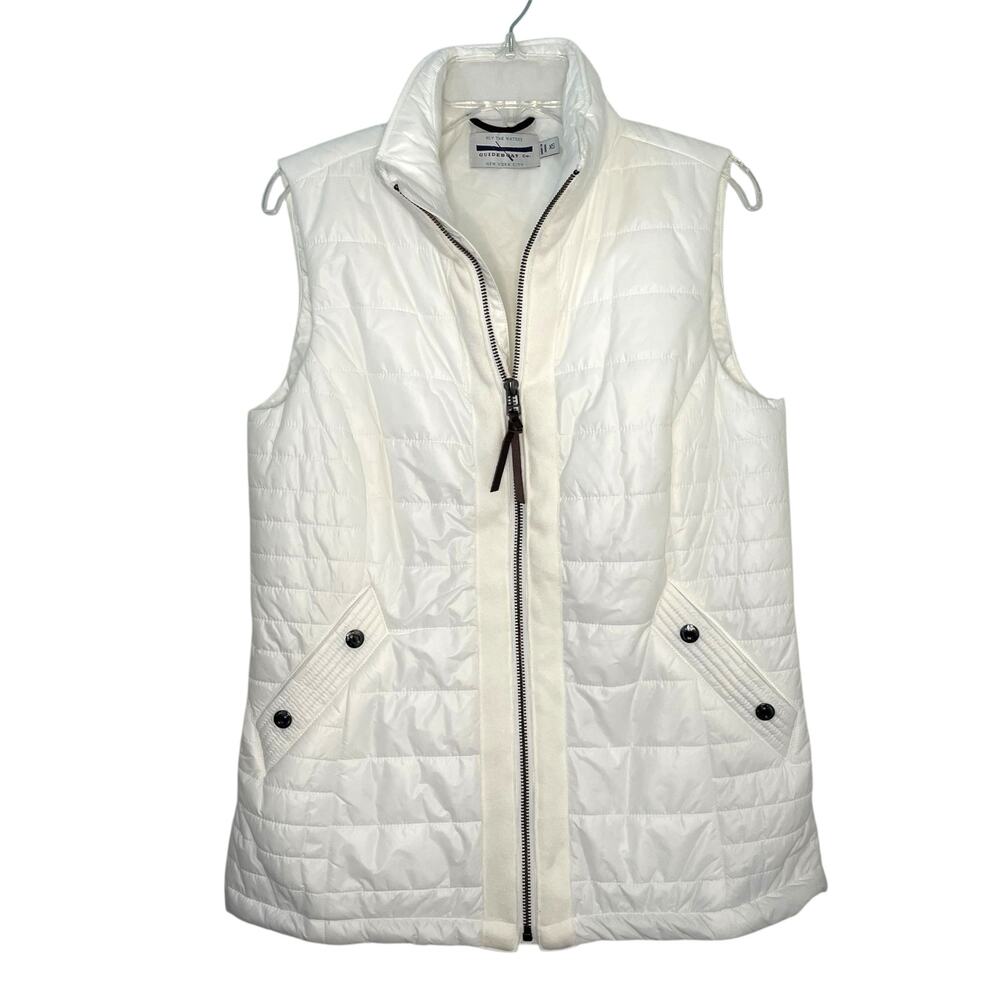 Guideboat Co. Ply the Waters White Puffer Vest Womens Size XS Sailing Coastal